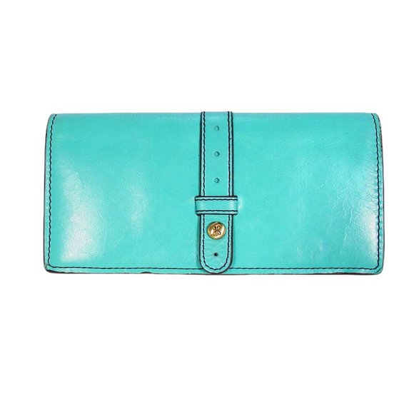 HOBO Handbags - HOBO Alta $98 Aqua Leather Bi-Fold Clutch Organizer Wallet